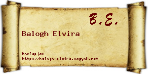 Balogh Elvira névjegykártya